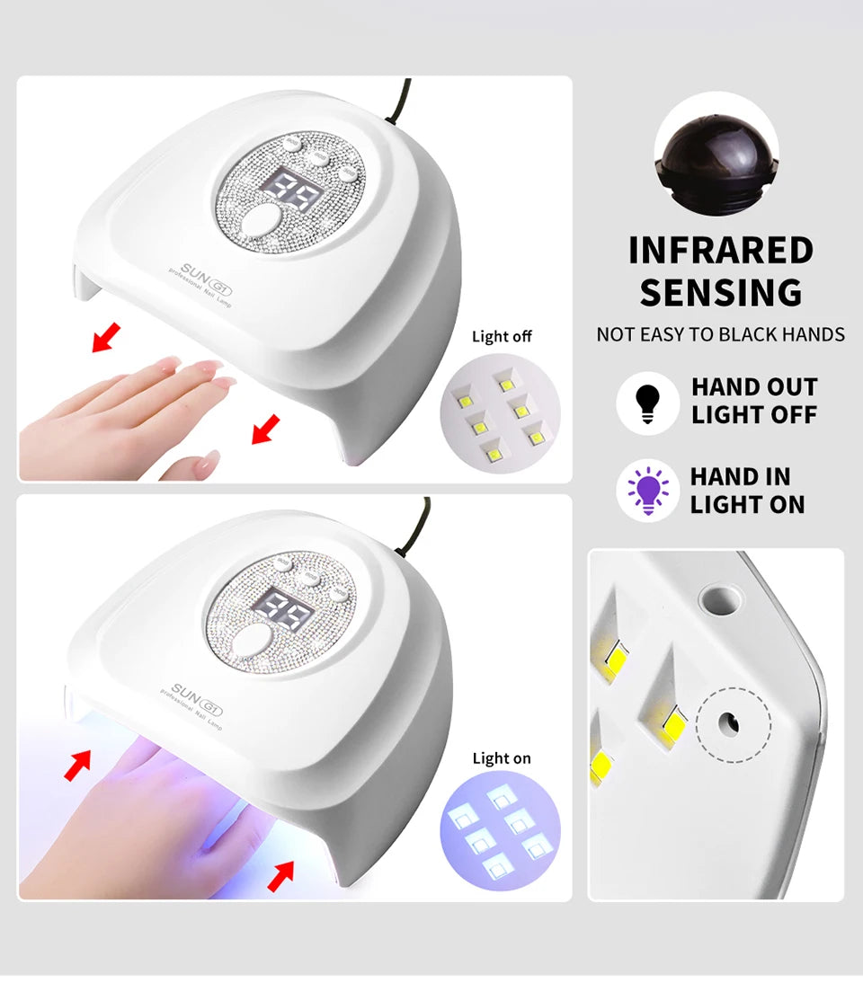 Nail UV/LED Dryer Lamp with 24 LEDS Quick Drying Nails Light Have 3 Timer Modes LCD Display for Manicure Salon Acrylic Gel Tools