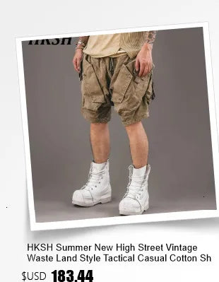 HKSH Summer Men's Workwear Shorts Trendy Brand Ins High Street Loose Outerwear Knee-length Pants Trendy Straight Pockets HK0673
