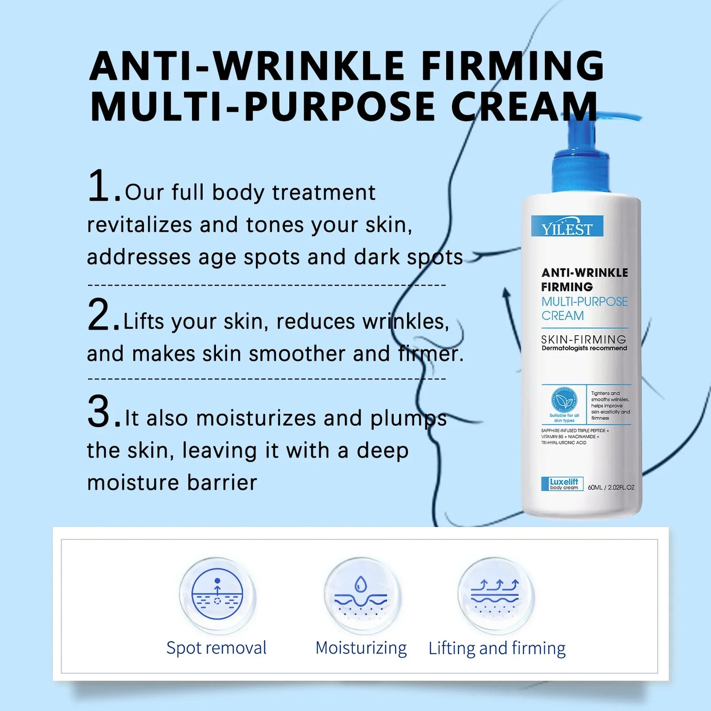 Body Firming Cream  Multi-purpose Cream Nourishing Moisturizing Brighten Lifting Tightening Increase Elasticity Lotion Skin Care