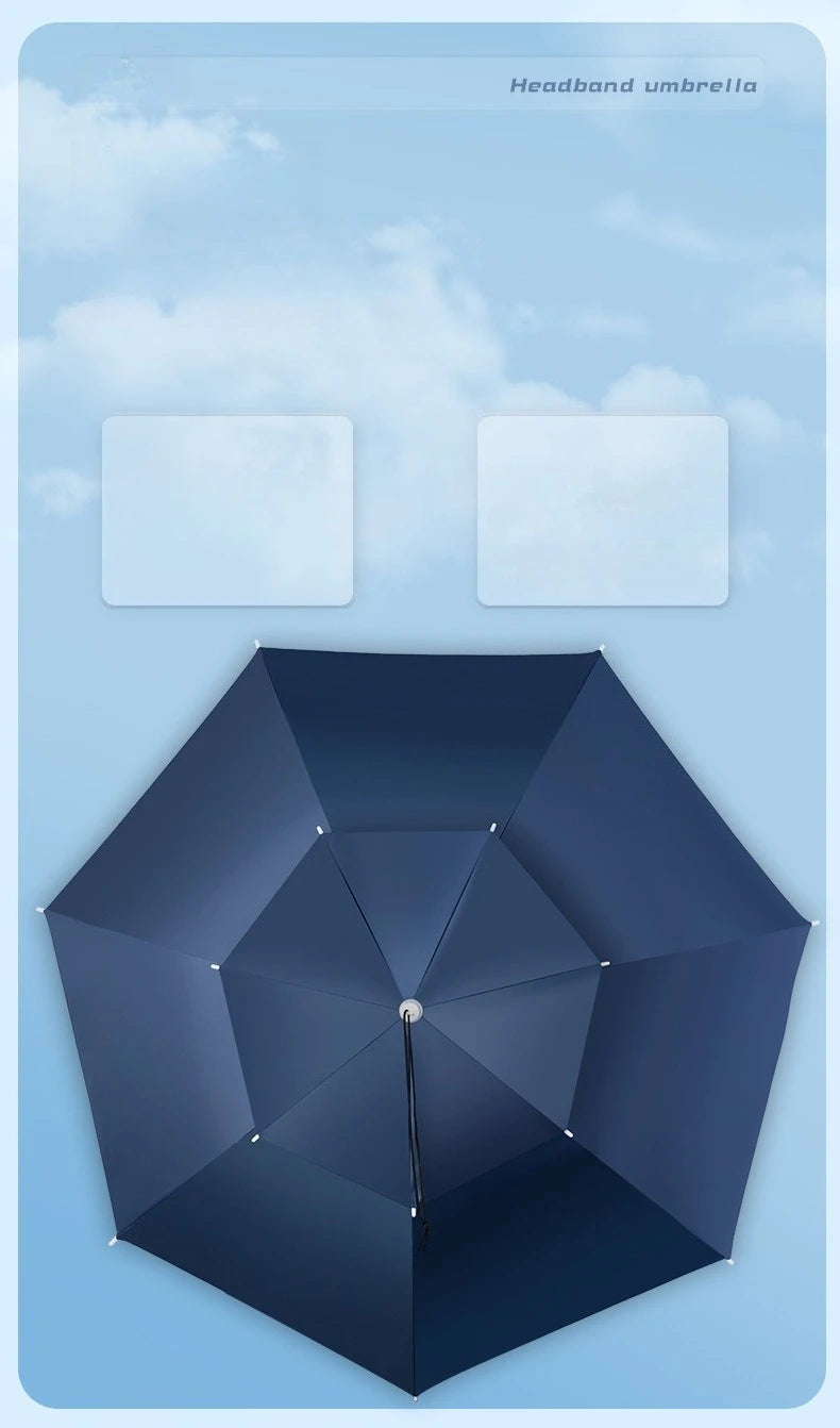 Head Mounted Fishing Umbrella Cap Multi functional Outdoor Sunshade Head Umbrella Cap Adult Sunny and Rainy Umbrella