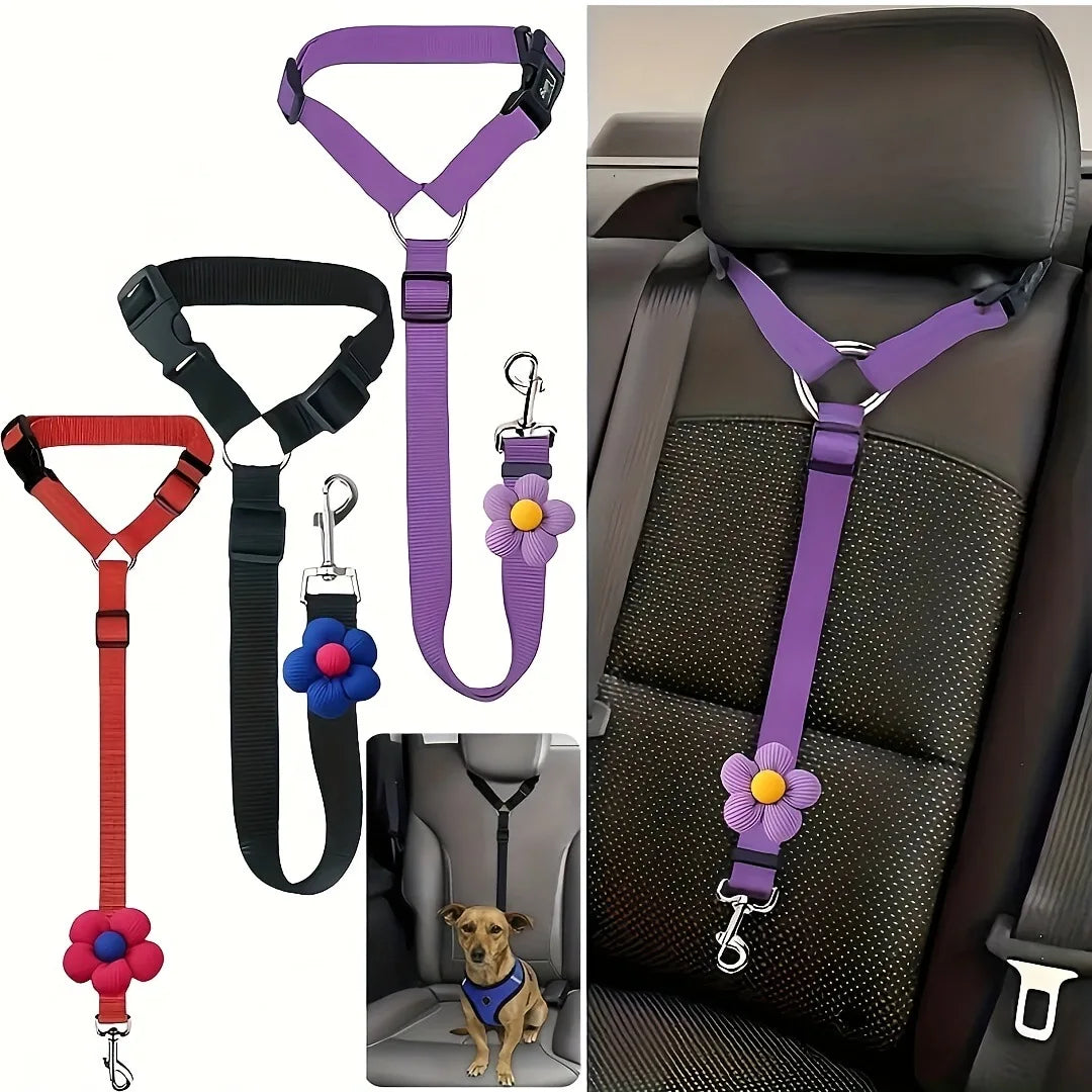 Pet Collars Car Pet Retractable Leash Dog Cat Safety Rope Adjustable Traction Rope Fixed on Car Headrest Travel Outdoor Walking