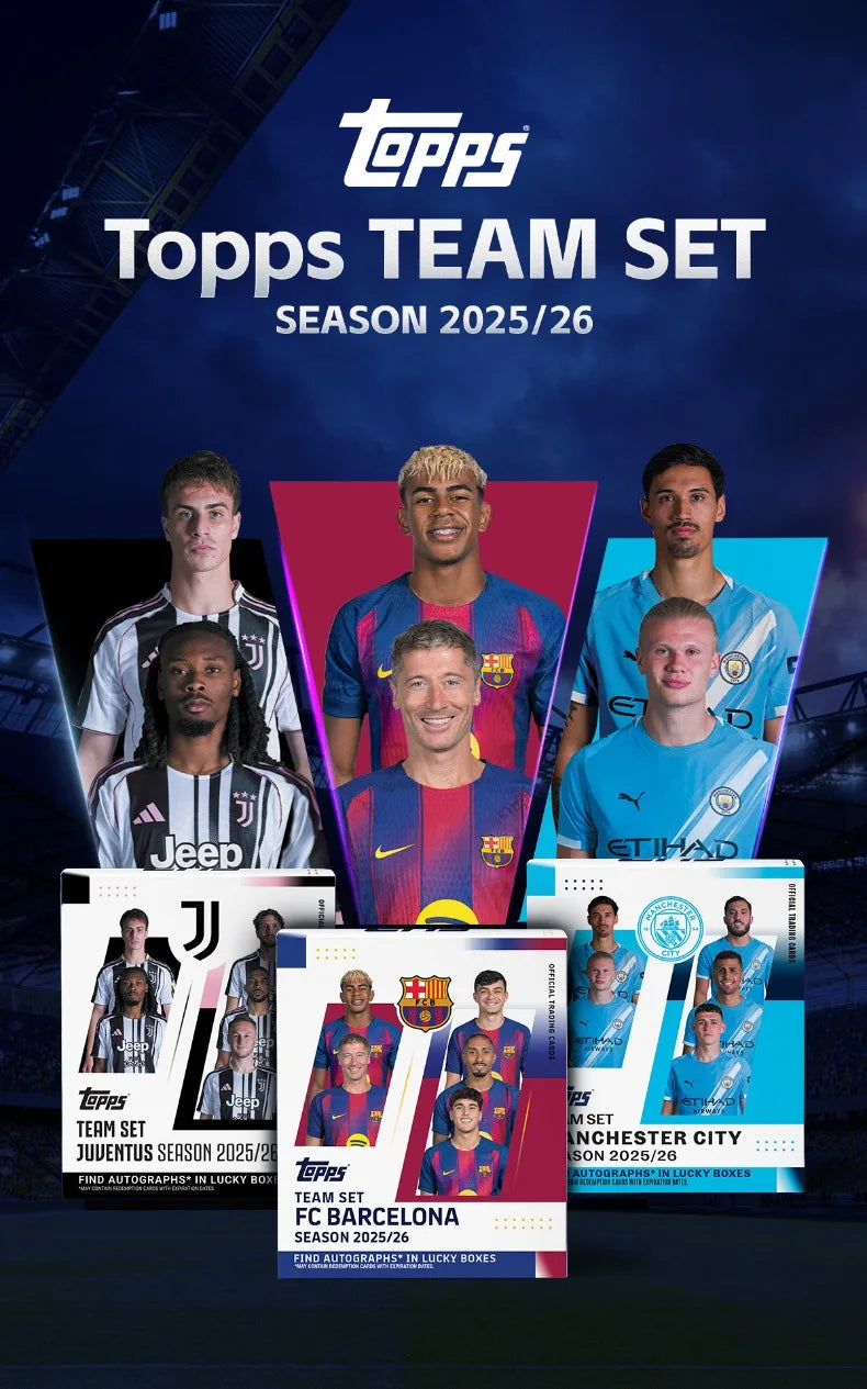 2025/26 Topps Genuine Soccer Trading Cards Man Utd PSG Juventus Chelsea Bayern Man City Barca Rare Auto Parallel Collectibles