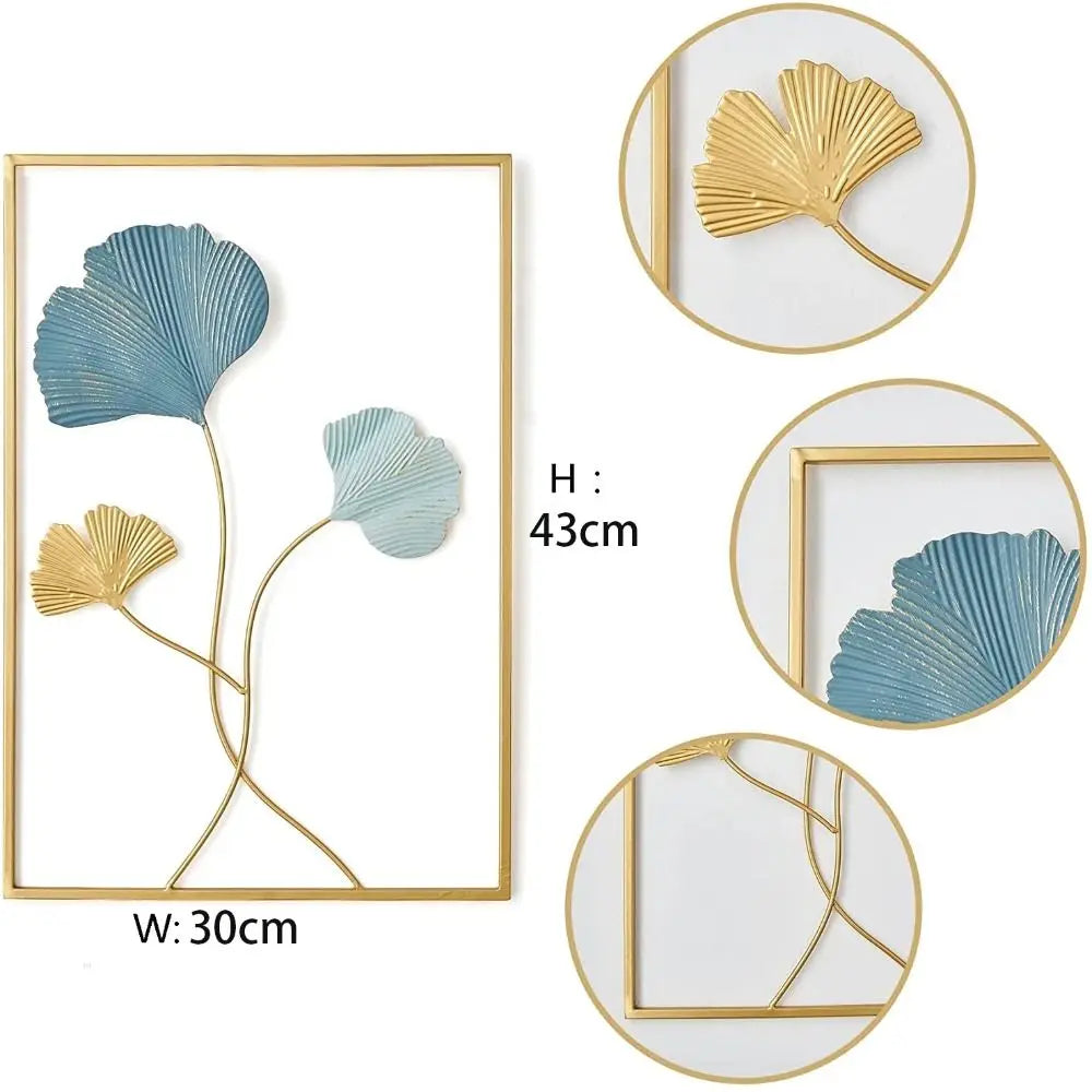 Decoration Wall Hanging Decor Cabinet Living Room Leaves Sculpture Desktop Ornaments Ginkgo Leaf Ornaments Iron Arts Crafts
