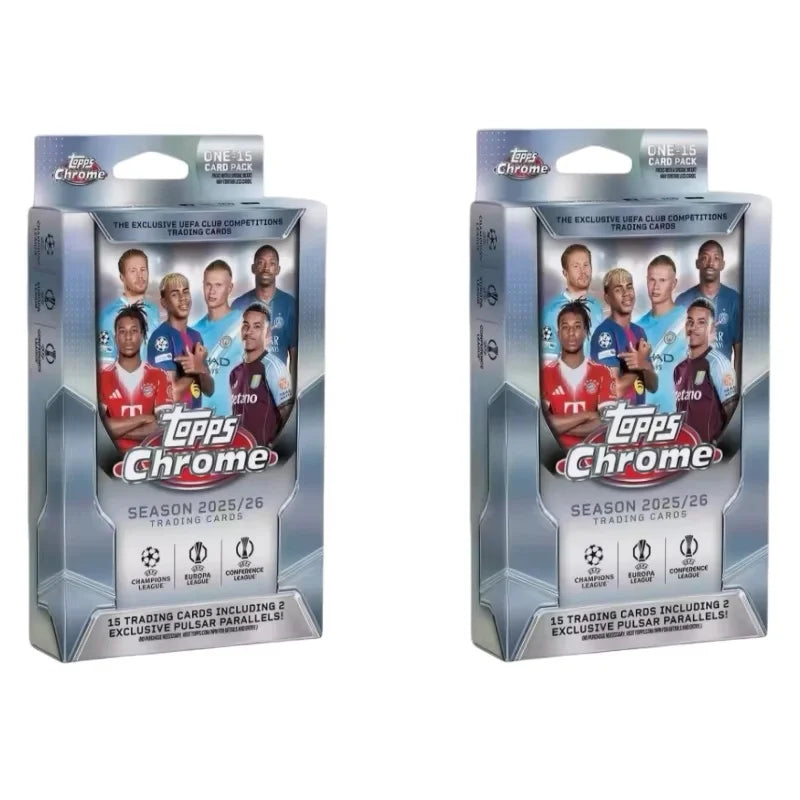 2025-26 Topps Chrome UEFA Club Cards Limited Signature Hanger Box 15 Cards Game Trading Cards Sports Collectibles Hobby Fan Gift