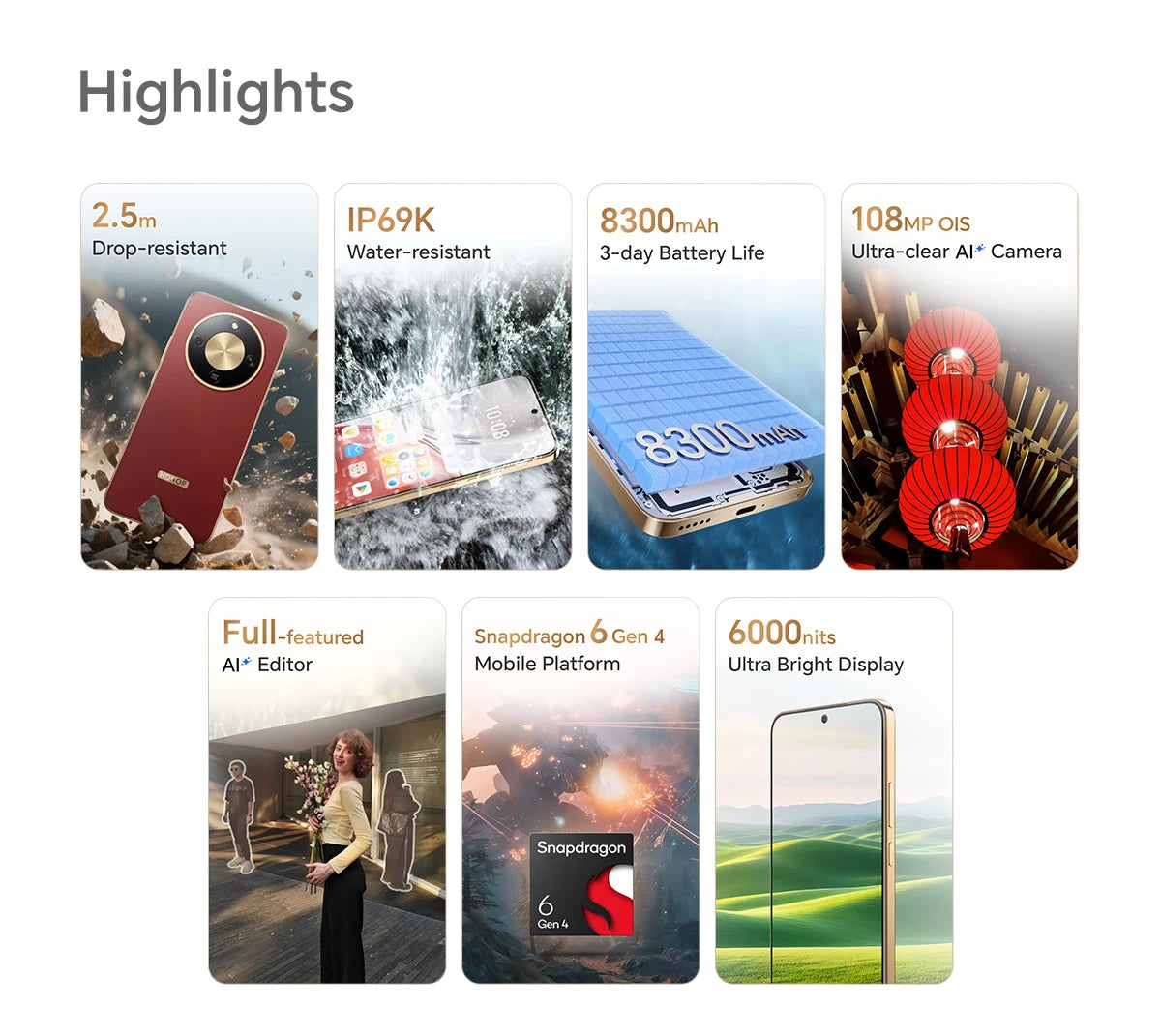 Original Global Version HONOR X9d 12GB+256GB 5G Smartphone 6.79'' 120Hz Screen 108MP AI Camera 8300 mAh 66W Super Charging