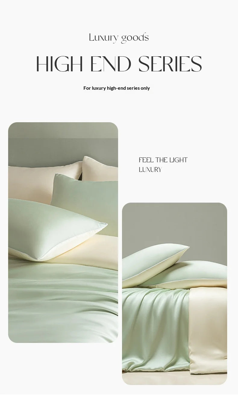 New Washed Ice Silk Bedding Set 4PCS Summer Cool Touch Rope Design Sheet Set Soft Breathable Hotel Luxury Twin/Full/Queen Size
