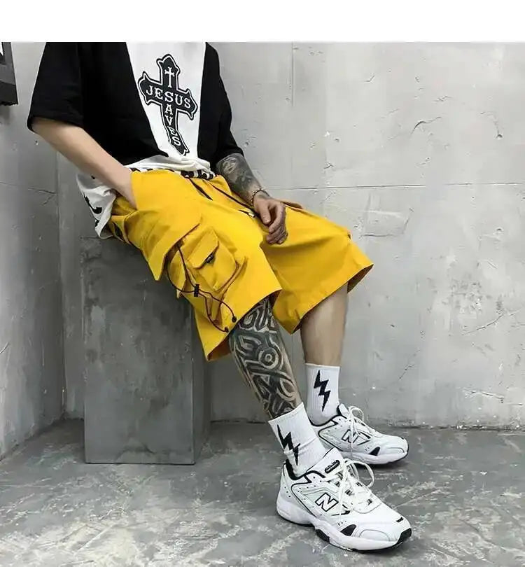 HKSH Summer Men's Workwear Shorts Trendy Brand Ins High Street Loose Outerwear Knee-length Pants Trendy Straight Pockets HK0673