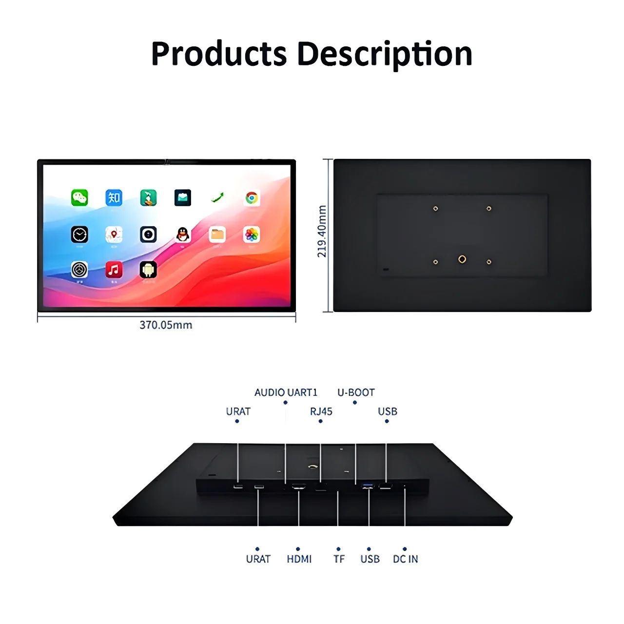 Smart Home Tablet Wall Mount with Double-Sided Lights 15.6 Inch FHD Touch Screen Android 14 8-Core 4G 32G POE for Home Automati