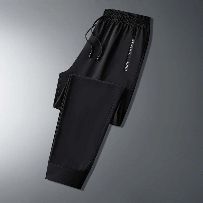 Ice Silk New Pants for Men's Summer Thin Style Sports Quick Dried Straight Leg Draping Wide Leg Pants Casual Long Pants for Men