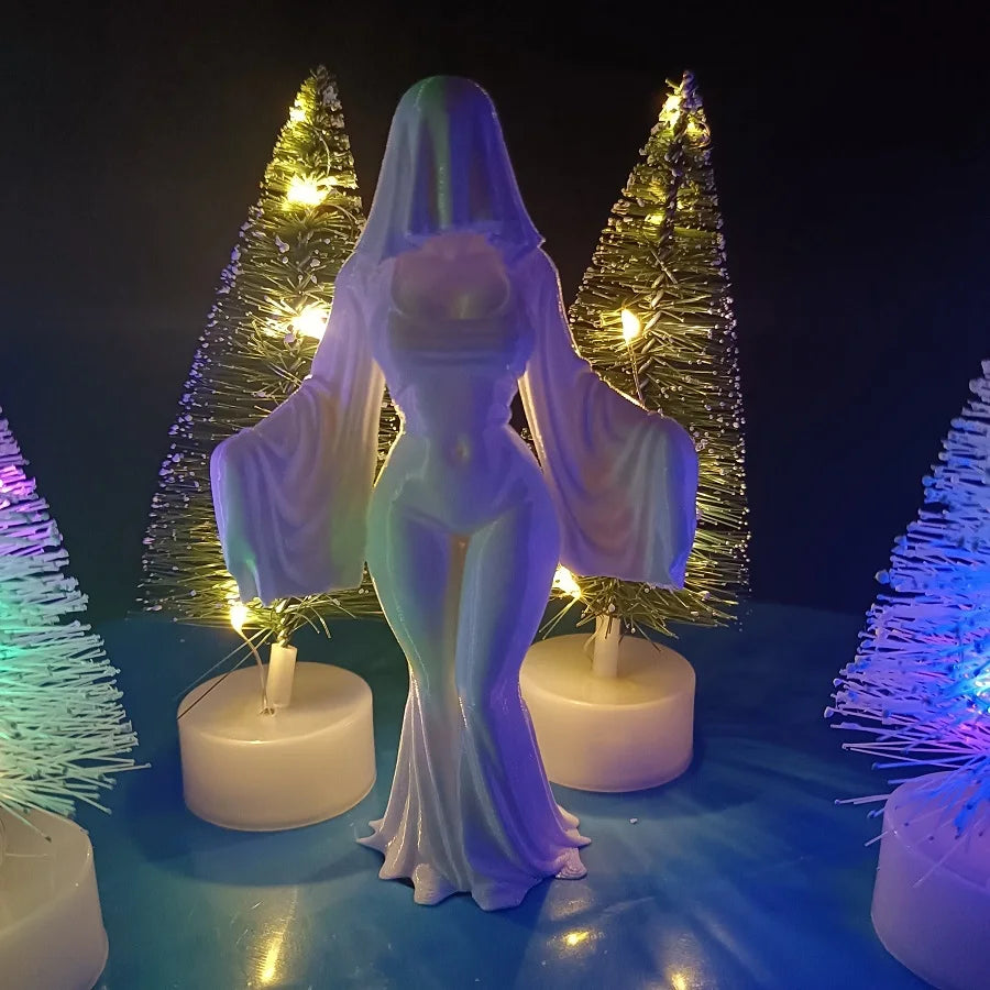 A 12cm ghost ornament, 3D printed white dress ghost decoration, funny Halloween indoor and outdoor decoration