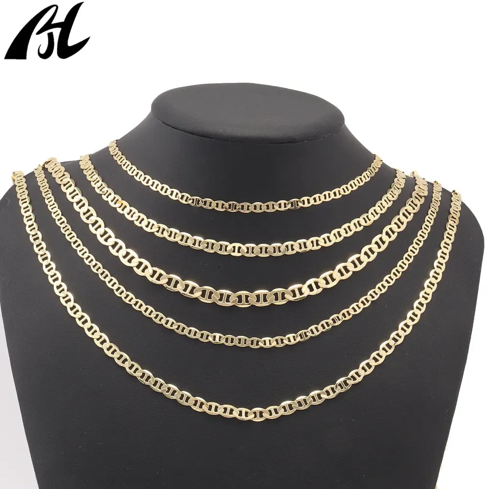 Oro Filled Italian punk 14K 18K gold-plated necklace high quality clasp necklace brass punk gold necklace