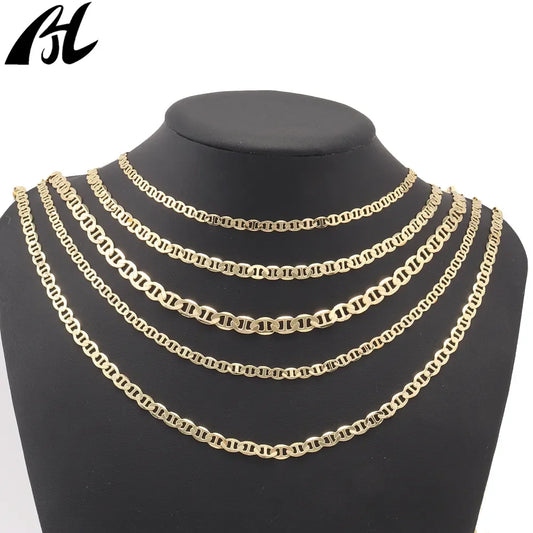 Oro Filled Italian punk 14K 18K gold-plated necklace high quality clasp necklace brass punk gold necklace