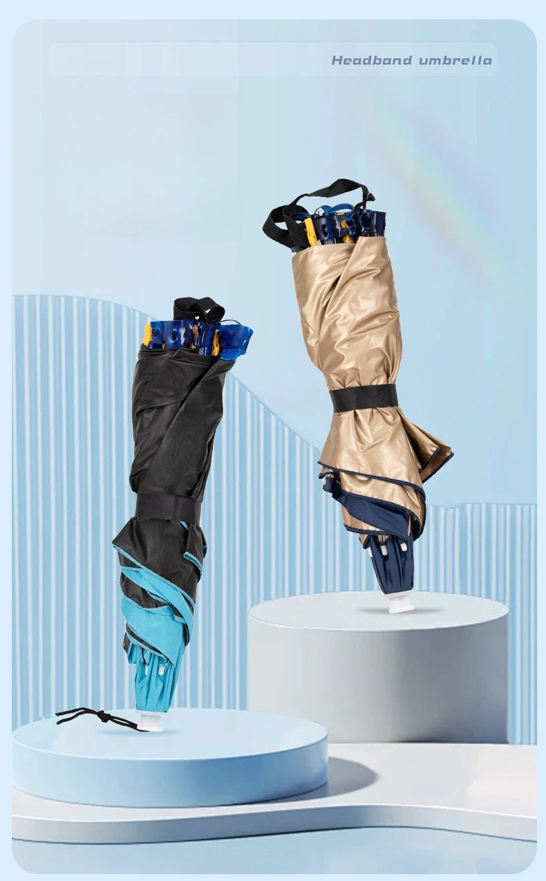 Head Mounted Fishing Umbrella Cap Multi functional Outdoor Sunshade Head Umbrella Cap Adult Sunny and Rainy Umbrella