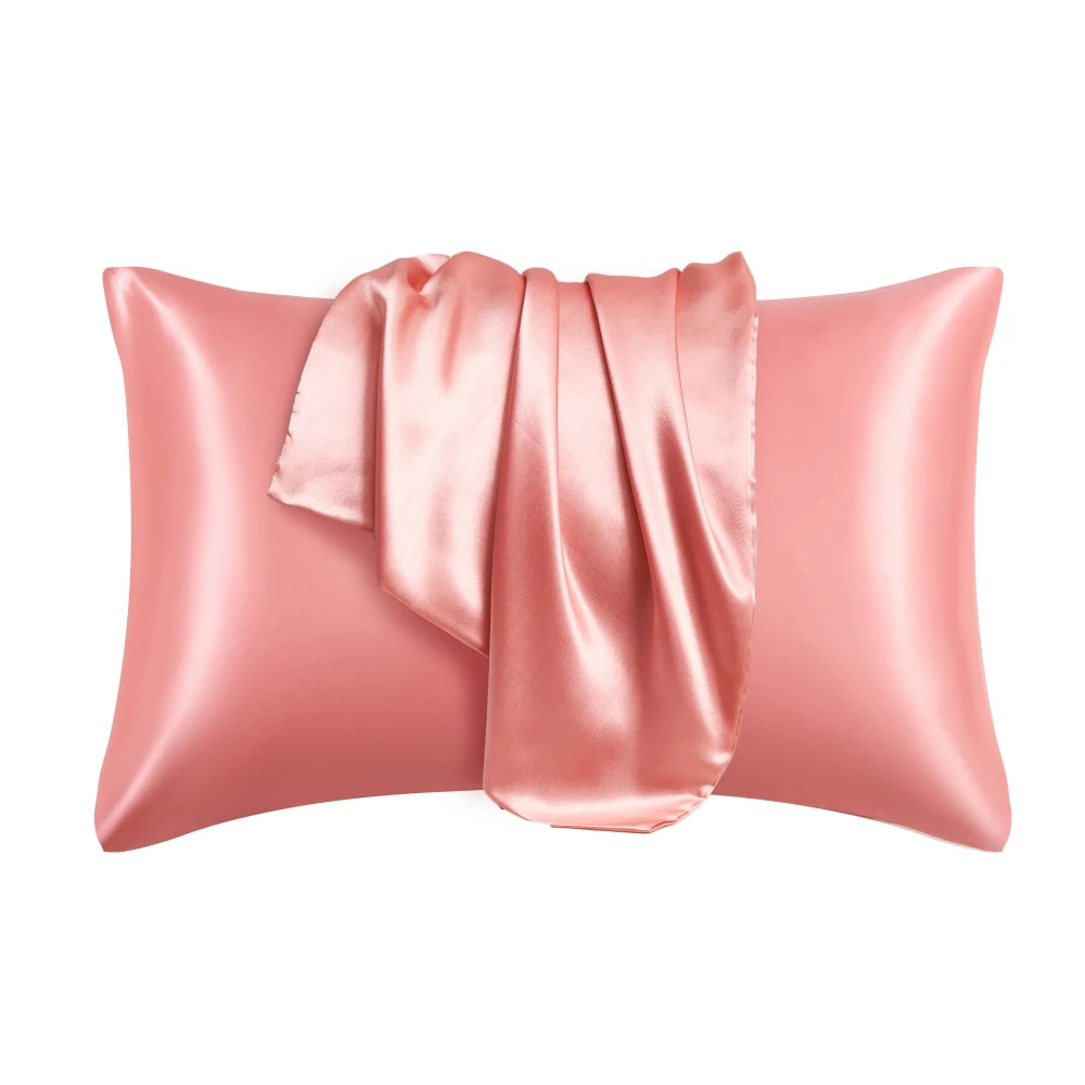 Nordic Silk Pillowcase White Black Grey Khaki Blue Pink Sliver Bed Pillow Covers Luxury Cases Home Bedding Decor