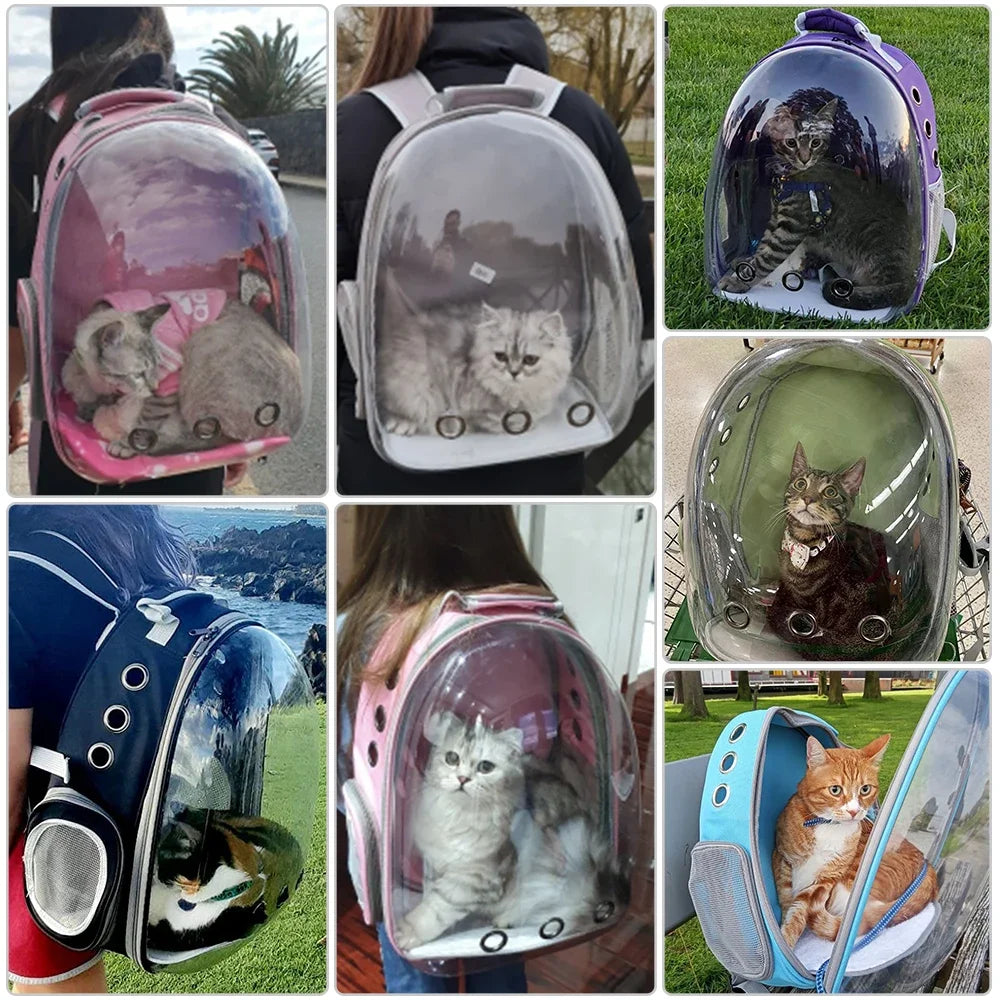 Pet Carriers Cat Carrier Bags Breathable Small Dog Cat Backpack Travel Space Capsule Cage Pet Transport Bag Carrying for Cats