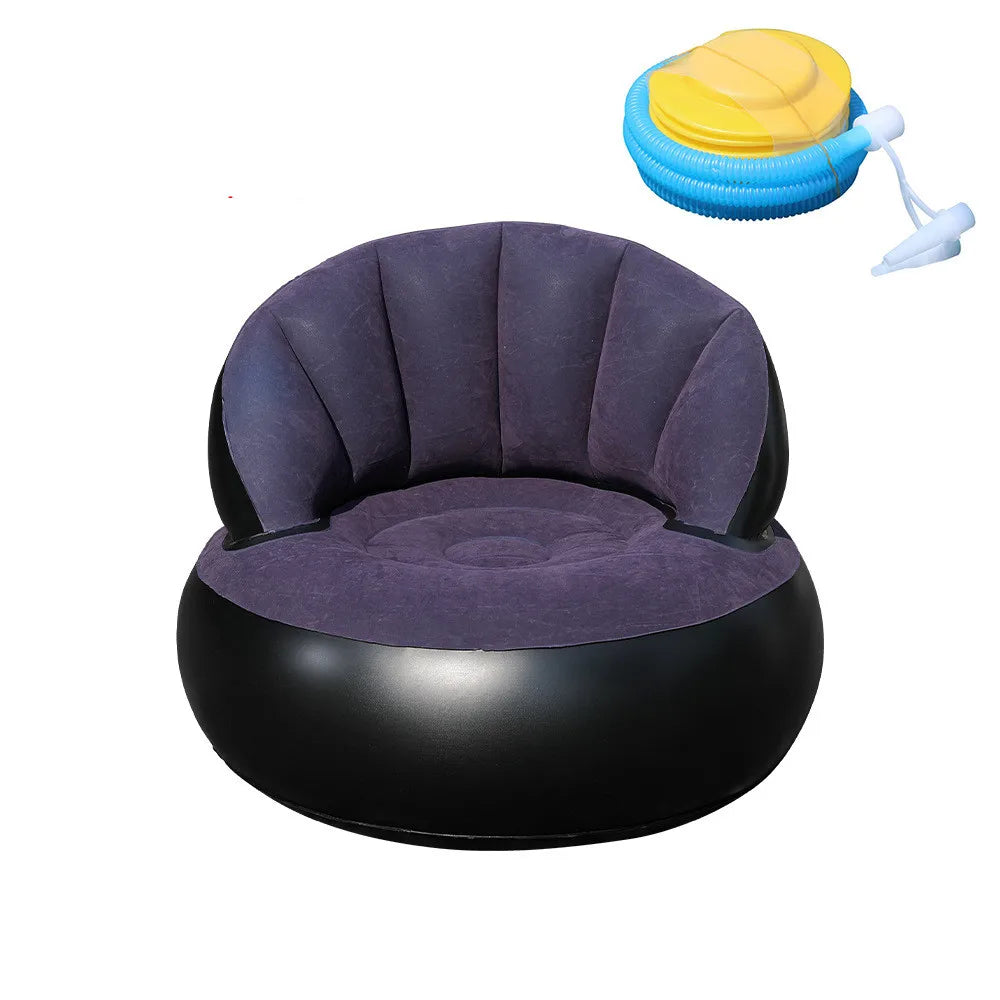 inflatable sofa with backrest, portable quick-inflating foldable lazy sofa, PVC flocking surface, suitable for living room, game