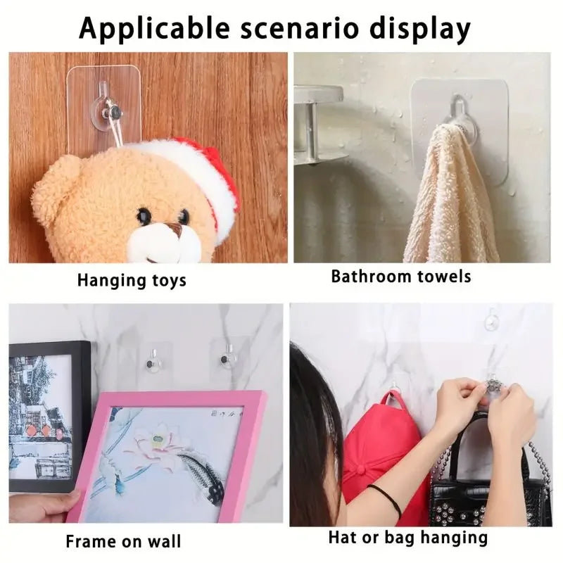 Strong Adhesive Wall Hook Without Piercing Picture Hanger Self-adhesive Wall Hangers Without Holes for Frame Poster Photo Clock