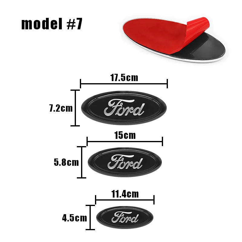 For Ford Focus Fiesta Ranger Mondeo Mustang Car Badge Front Grille Rear Trunk Hood Lid Logo Decor Cover Emblem Auto Accessories