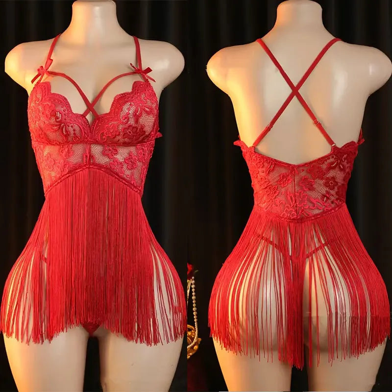Sexy Erotic Lingerie Kit Women Temptation Lace Tassel Sensual Porn Underwear For Sex Hot Bodydolls Exotic Apparel Lenceria