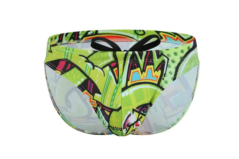 New swimming trunks men's swimsuit printed youth swimming trunks swimming training