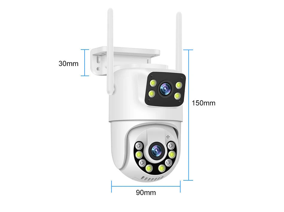 Smar WiFi Security Camera System 6MP Dual Lens Wireless IP Camera Kit With Two-Way Audio 8CH NVR