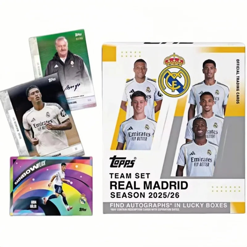 Genuine 2025/26 TOPPS Team Set Arsenal Real Madrid Soccer Card Mystery Box Anime Trading Cards Holiday Gifts Toys for Kids Card