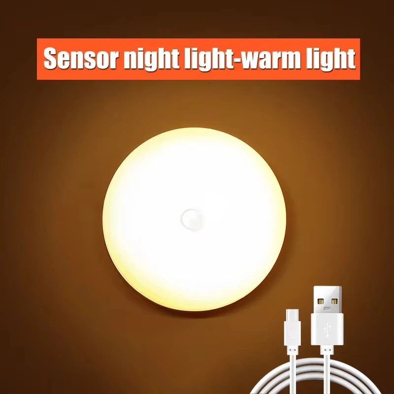 LED Night Light with Motion Sensor Cabinet Lamp Wireless Bedside Nightlight Battery Power For Bedroom Closet Stairs Lighting