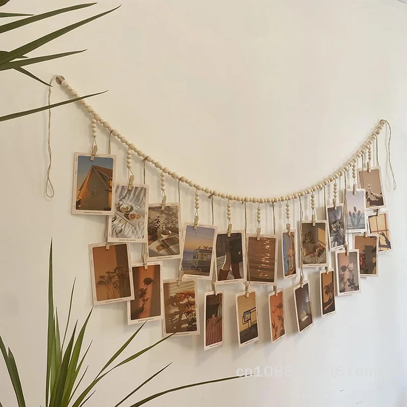 【xxx】Display Wall Hanging Decor Boho Home Decoration Wooden Beads Macrame Tapestry For Wall Hanging Room Decors Aesthetic Gift