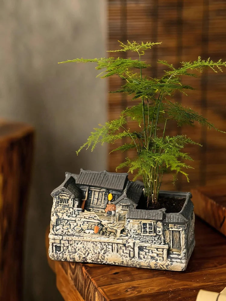 Micro Landscape Decoration Ornament Retro and Nostalgic House Ornament Home Living Room Bedroom Decoration Gift for Friends