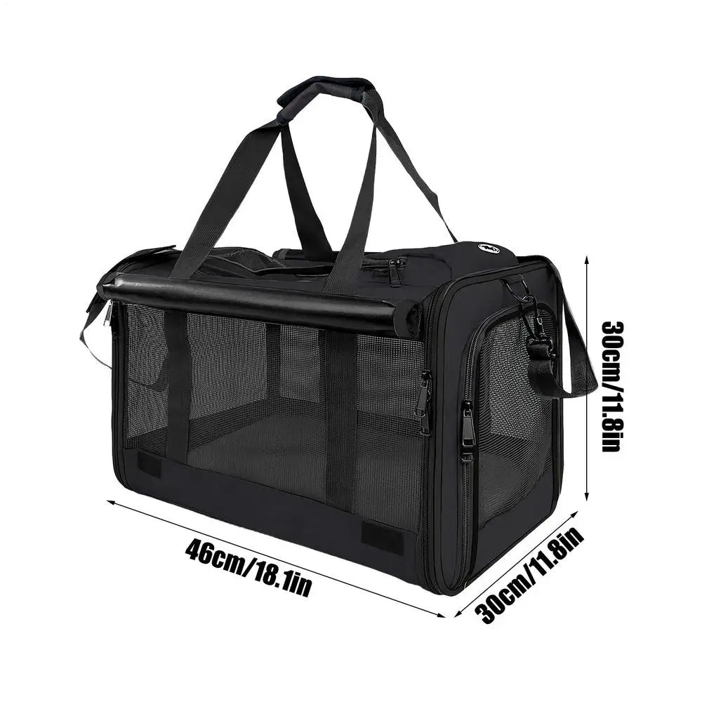 Breathable Pet Cat Travel Carrier, 20lbs Capacity Tote Bag, Outdoor Adventure Portable Container for Car Airplane Camping Vet