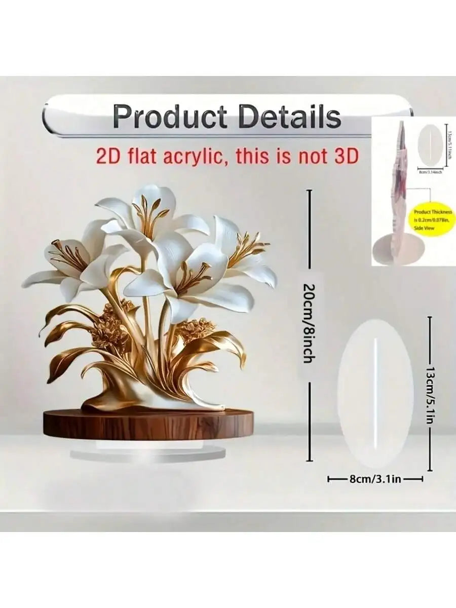 1 piece of lily desktop decoration ornament suitable for living room desktop and office decoraValentine Day wedding decor gifts
