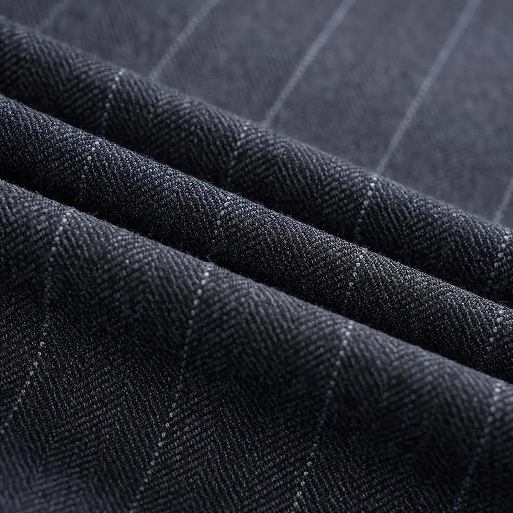 Men's 3-Piece Slim Fit Stripe Suit Blazer Jacket Vest Pants Set | Wedding Tuxedo Formal Business Prom Party US Size XXS-3XL