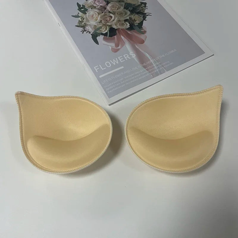1pair Thick Sponge Bra Pads for Women Swimsuit Breast Push Up Breast Enhancer Removeable Bra Pads Inserts Cups Bra Accessories