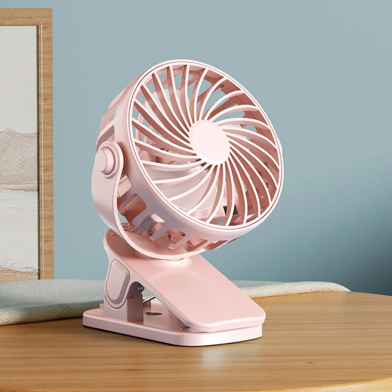 Portable Rechargeable Clip Fan 720° Rotatable Hanging Fan with Night Light Air Cooler for Outdoor Camping Ventilador