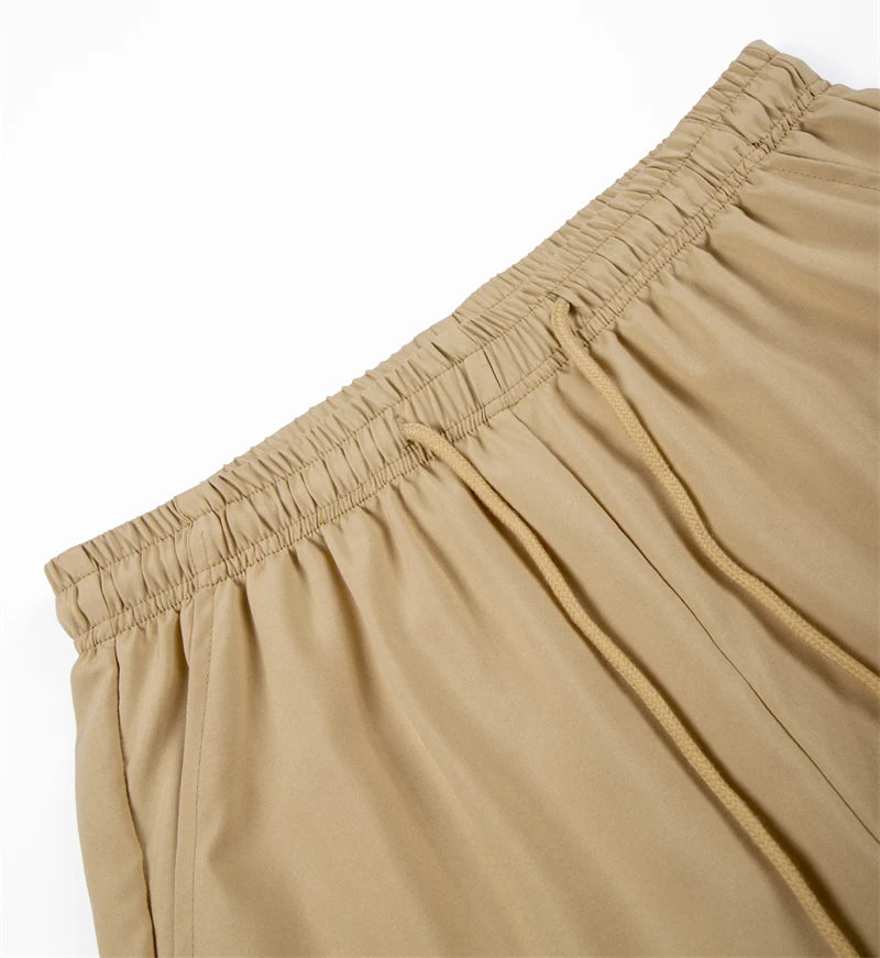 Summer Quick Dry Cargo Shorts for Men Tactical Shorts with Multi Pockets Outdoor Casual Shorts with Elastic Waistband Drawstring