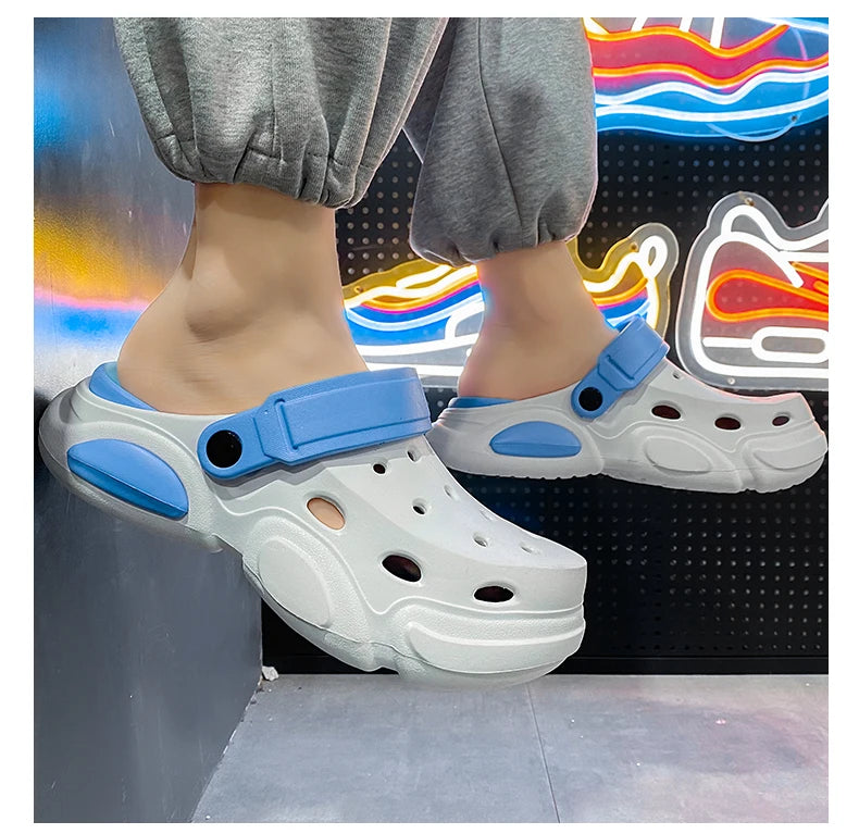 Summer Men's Thick-Soled Non-Slip Breathable Toe-Cap Sandals Casual Beach Slippers Plus Size Multicolor Men Shoes