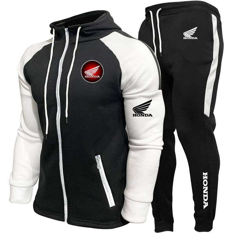 Men's sportswear set - Honda sport jacket + sport pants - 2-piece set. Sport hoodie set. Hooded coat. Outdoor jogging racing sui