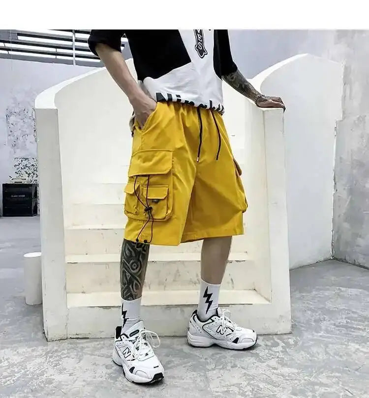HKSH Summer Men's Workwear Shorts Trendy Brand Ins High Street Loose Outerwear Knee-length Pants Trendy Straight Pockets HK0673