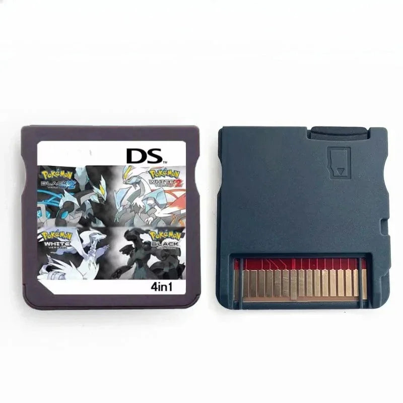 NDS Game Card ，Pokémon Games 2in1, 3in1, 4in1，SoulSilver+ HeartGold，black2 + White2，English Game Cartridge