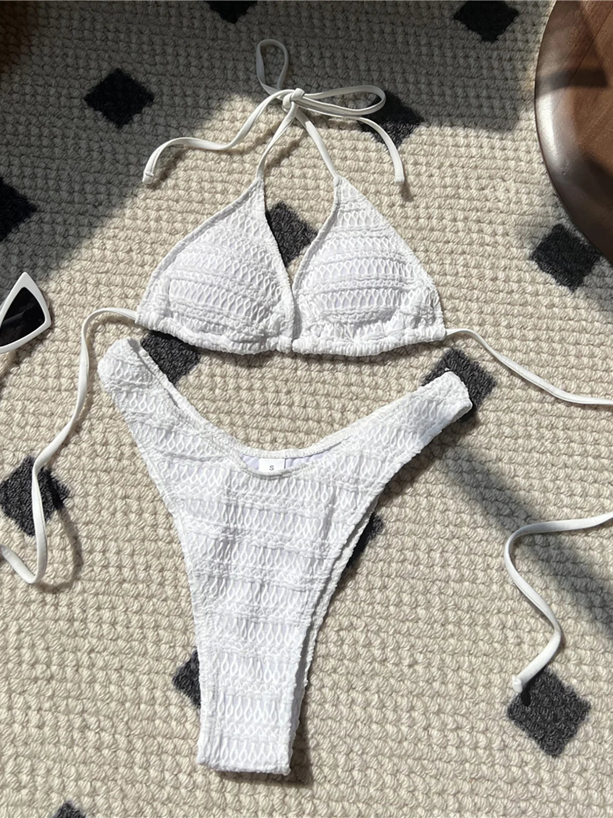 5 Colors Wrinkled Halter Brazilian Bikini Women Swimwear Female Swimsuit Two-pieces Bikini set Bather Bathing Suit Swim K5470