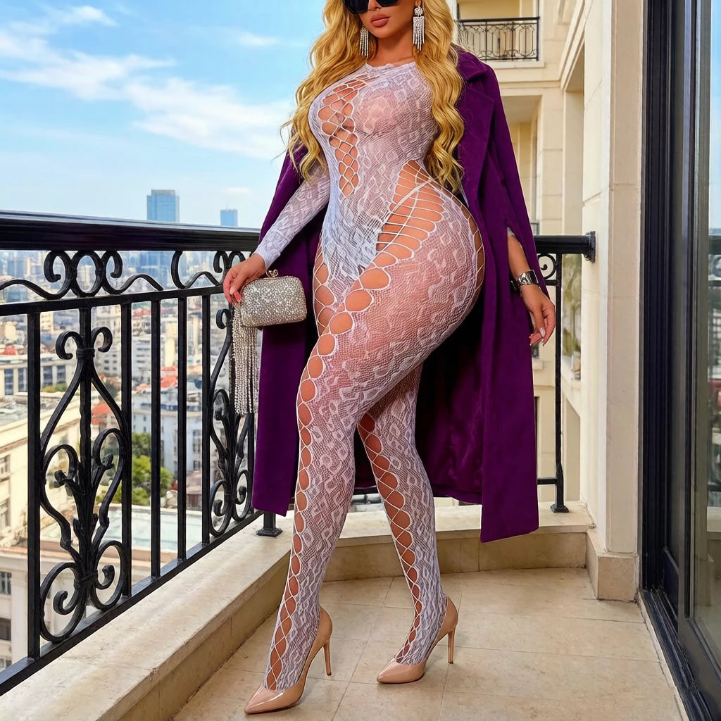 Sexy Lingerie for Women Hot Sexy Naughty Fishnet Lingerie Set Bodysuit Transparent Outfits Teddy Erotic Mesh Women's Lingerie