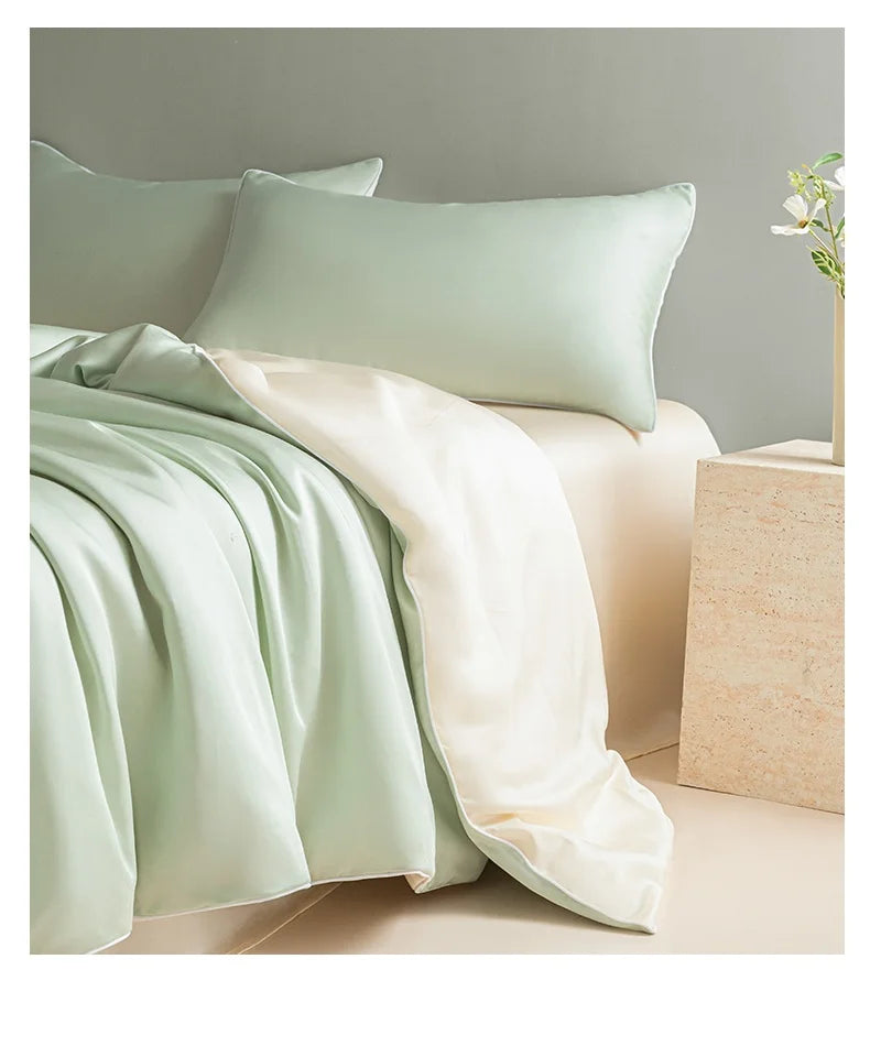 New Washed Ice Silk Bedding Set 4PCS Summer Cool Touch Rope Design Sheet Set Soft Breathable Hotel Luxury Twin/Full/Queen Size