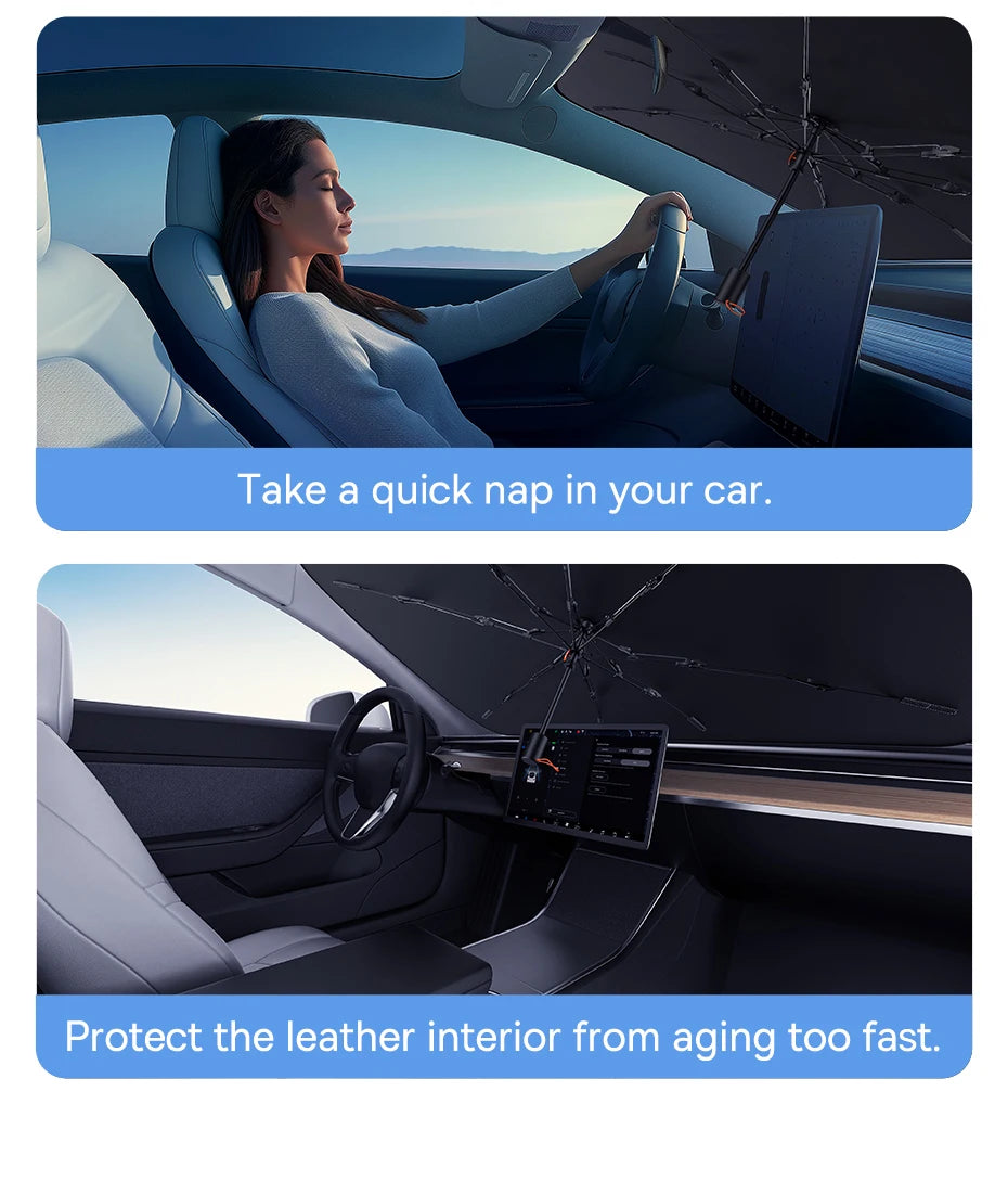 Baseus Car Windshield Sun Shade Umbrella Wider Hemmed Edges Cover Front Window Sunshades Summer Sun Protection Accessories