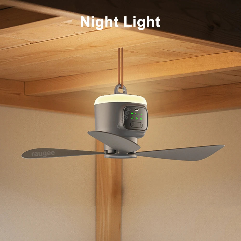 12000mAh Ceiling Fans Portable Outdoor Camping Fan With Remote Control LED Light USB Electric Tent Air Circulator Fan