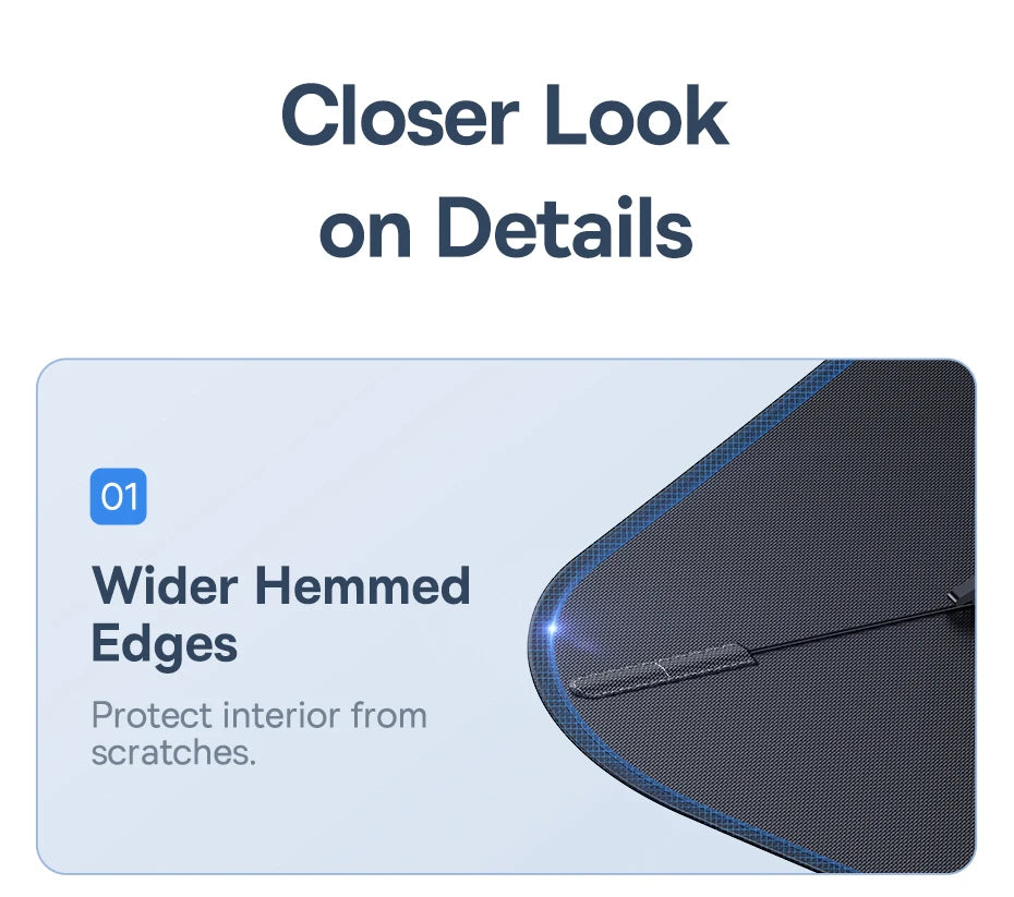 Baseus Car Windshield Sun Shade Umbrella Wider Hemmed Edges Cover Front Window Sunshades Summer Sun Protection Accessories