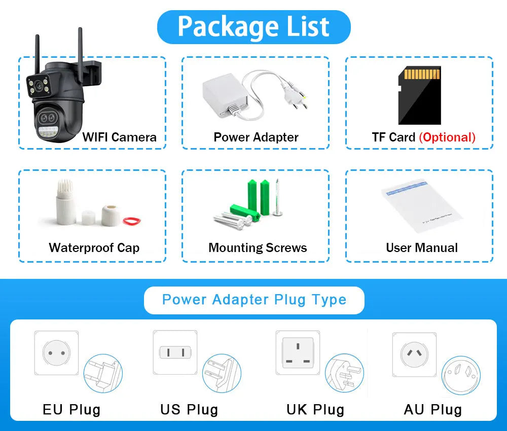 ICSEE Smart WIFI Security Camera 12MP 8K Three Lens 8X Zoom Outdoor HD Video Surveillance IP Cameras IPTV CCTV PTZ Auto Tracking