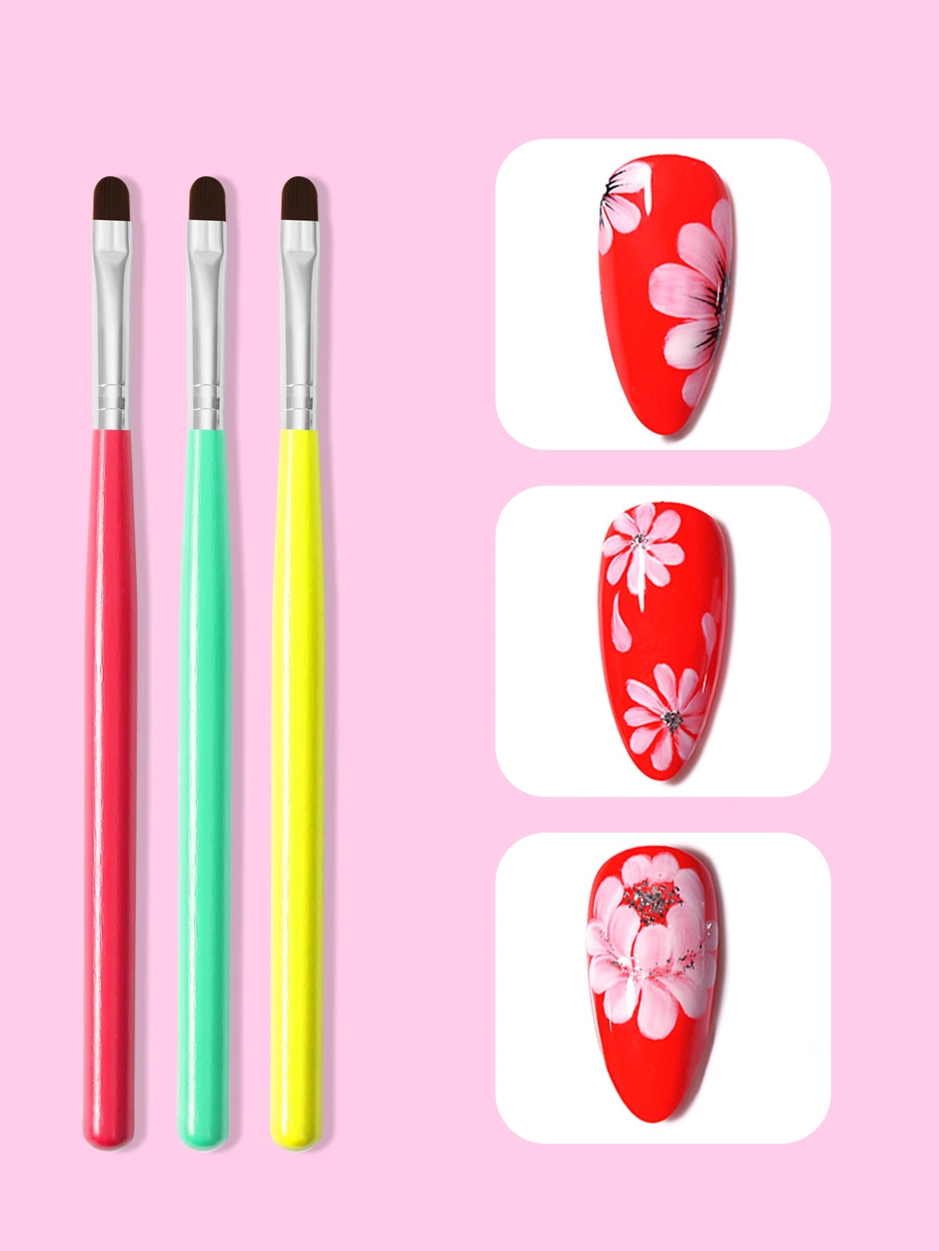 8pcs Nails Art Brush Pen 3D Tips Pattern Phototherapy Acrylic UV Gel Extension Builder Coating Painting Pen DIY Manicure Toos