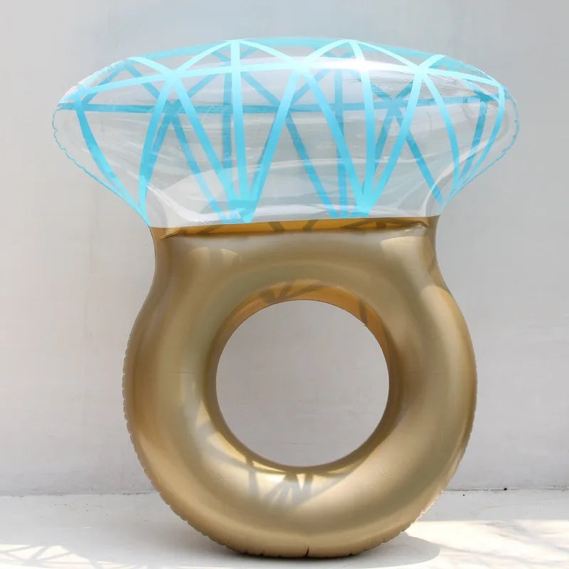 Giant Diamond Ring Design Inflatable Floating Row Pool Lounge Adult Pool Float Mattres Swimming Circle Water Pool Toys