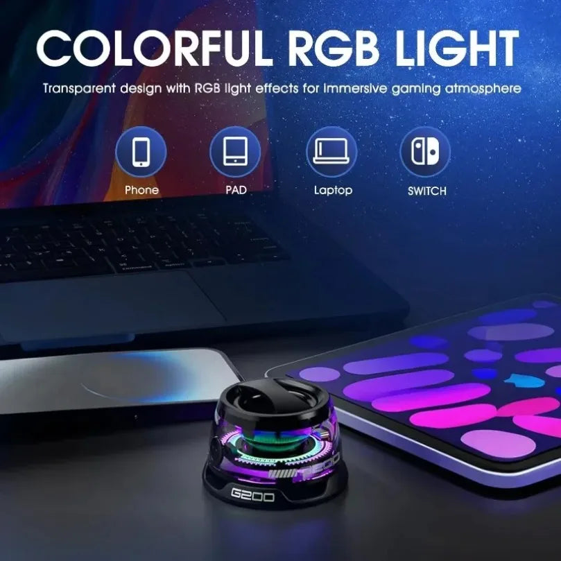 VIKEFON Portable Bluetooth Speaker HECATE G200 RGB Lighting Magnetic Speaker BT5.3 Mini Sound Box 7 Hours Playback Phone Holder