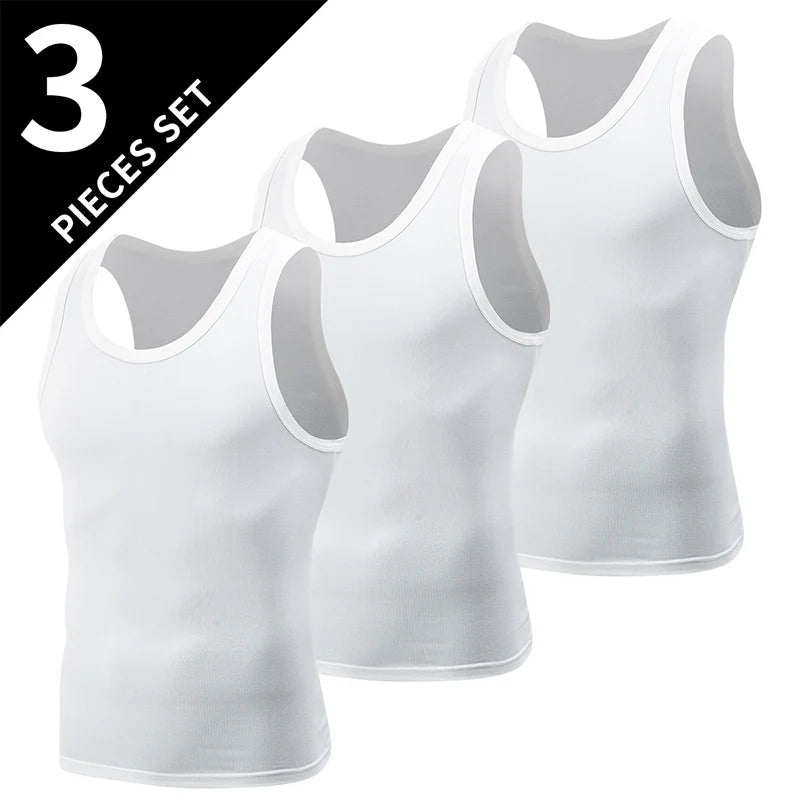 1/3 Men's Tank Top Four Seasons Black and White Solid Color Narrow Shoulder Casual Sports Fitness Comfortable Home Top Trendy